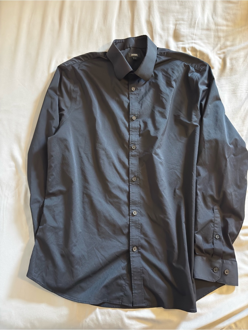 Express Men's Button-Up Dress Shirt in Charcoal Black